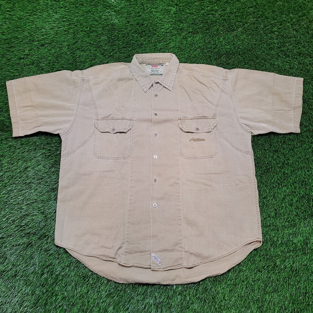 VTG 90s Levi's Oversized Baggy Workwear Shirt Mens 2XL 3XL 27.5" Chest
